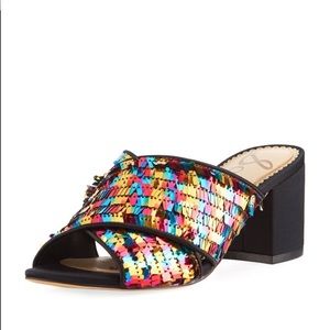 Stanley Sam Edelman sequin sparkly sandal heels